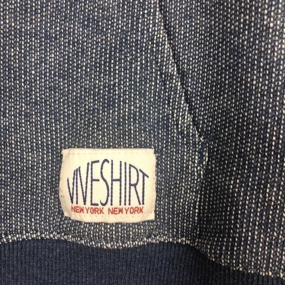 Vive Shirt Hoodie Sweatshirt Blue Front Pocket Sm - Picture 3 of 4